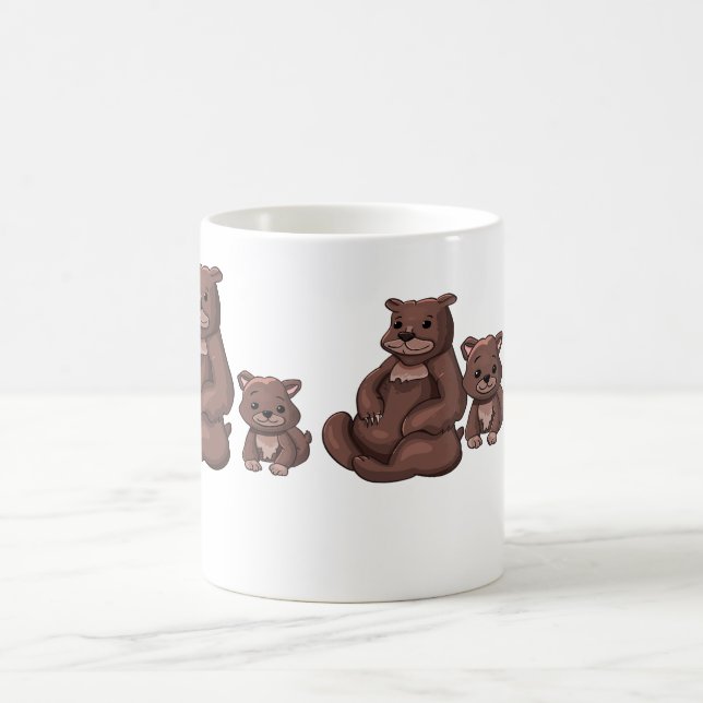 Tasse à café avec illustration de maman ourse et o (Centre)