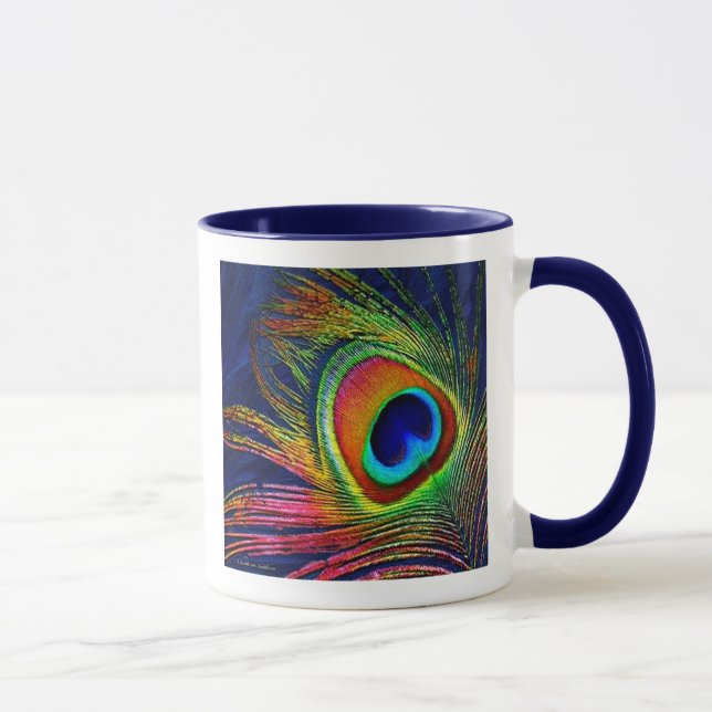 Tasse à café avec impression de plume de paon colo (Droite)
