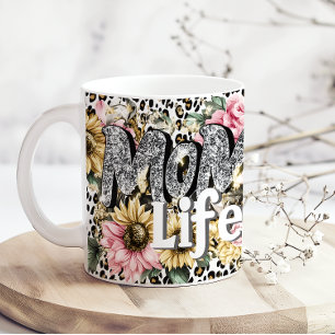 Tasse à café avec impression florale et animale po