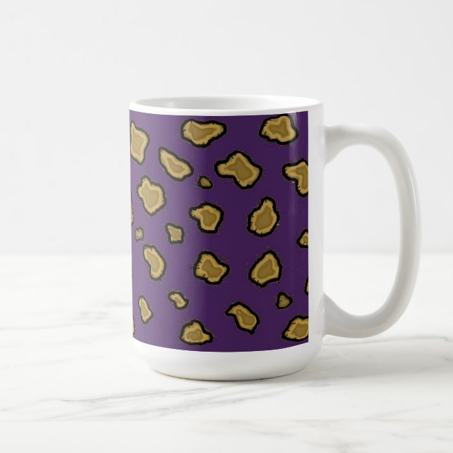 Tasse à café avec impression léopard violet (Droite)