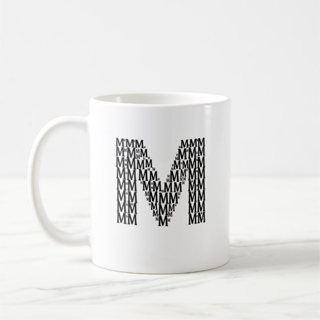 Tasse à café avec initiale M – Style Moderne Minim (Gauche)
