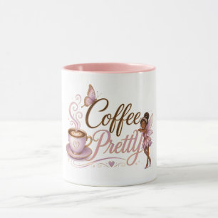 Tasse à café avec le dessin d'une fée du café