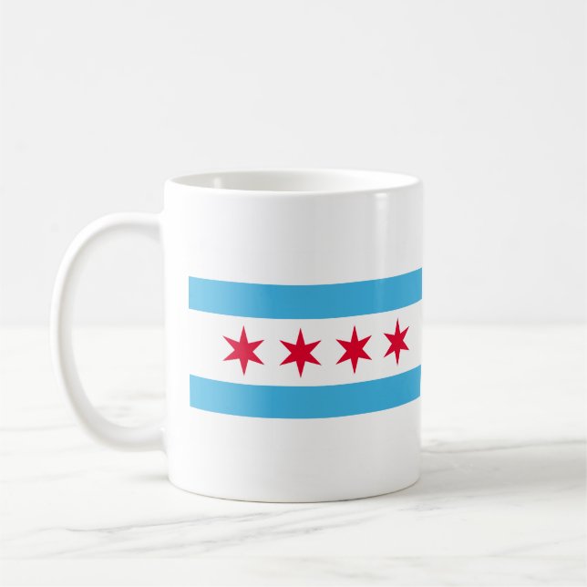 Tasse à café avec le drapeau de la ville de Chicag (Gauche)