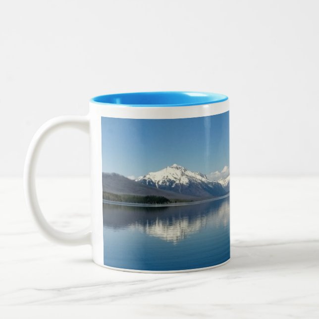 Tasse à café avec le parc national Glacier Photo (Gauche)