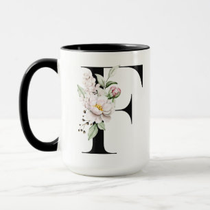 Tasse à café avec lettre F monogramme