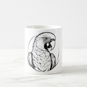 Tasse à café avec logo de perroquet