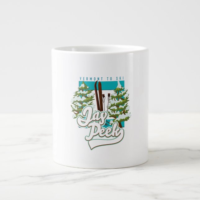Tasse à café avec logo de ski Jay Peek Vermont (Devant)