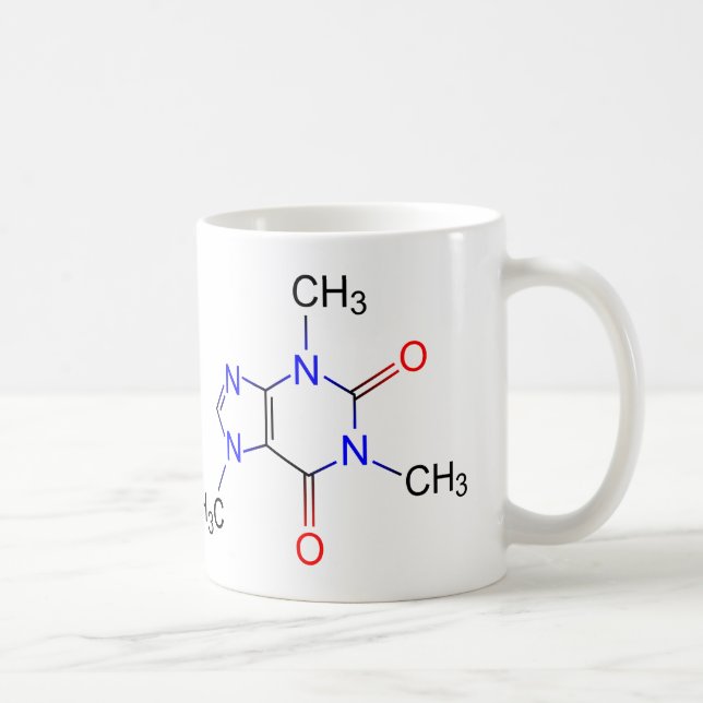 Tasse à café avec molécule de caféine (Droite)