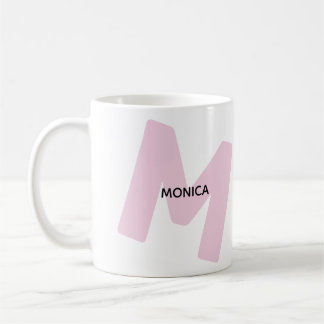 Tasse à café avec monogramme moderne et nom