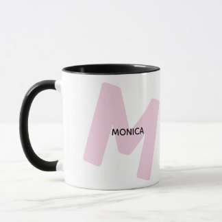 Tasse à café avec monogramme moderne et nom