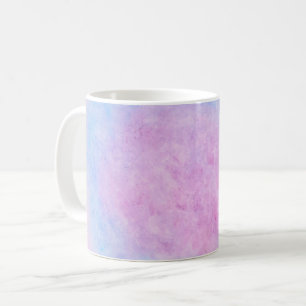 Tasse à café avec nuages aquarelles rose et bleu r