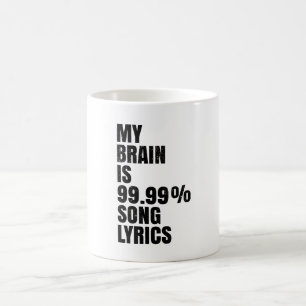 Tasse à café avec paroles de chanson pour mon cerv