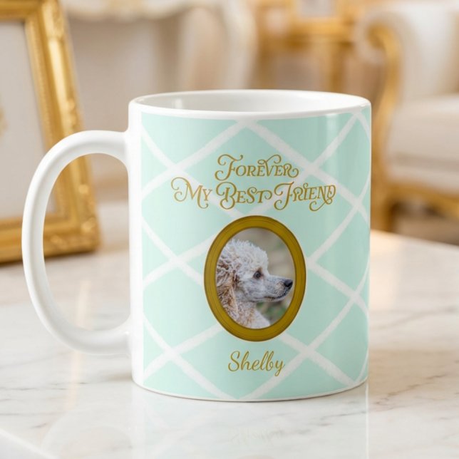 Tasse à café avec photo de caniche – À jamais mon  (Créateur téléchargé)