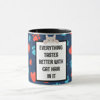 Tasse à café avec poils de chat - Cadeau personnal