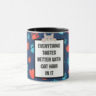 Tasse à café avec poils de chat - Cadeau personnal