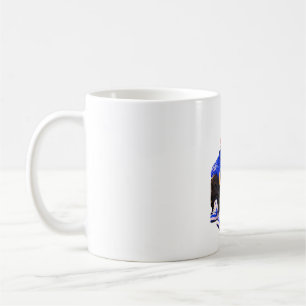 Tasse à café avec silhouette de cheval noir majest