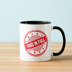 Tasse à café avec tampon « Payé » en détresse