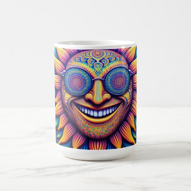 Tasse à café avec thèmes hippies tournesol (Centre)