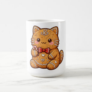 Tasse à café avec un chat en pain d'épices de Noël