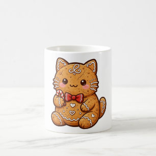 Tasse à café avec un chat en pain d'épices de Noël