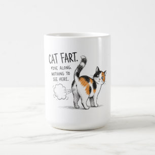 Tasse à café avec un dessin drôle de pet de chat c