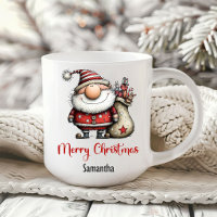 Tasse à café avec un Père Noël dessin animé drôle