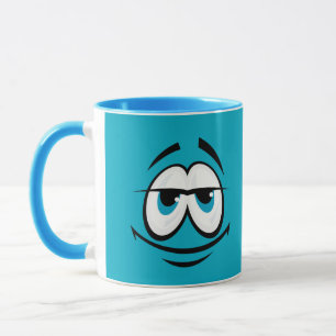 Tasse à café avec visage de dessin animé bleu mign