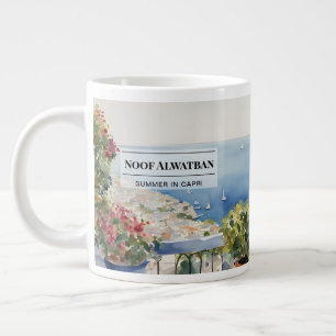 Tasse à café avec vue époustouflante sur la côte d