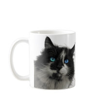 Tasse à café Azure Soul Black Cat Blue Eyes