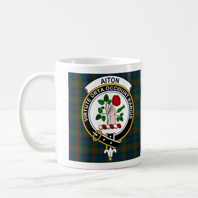 Tasse à café Badge du Clan Aiton - Taille 11oz (Gauche)