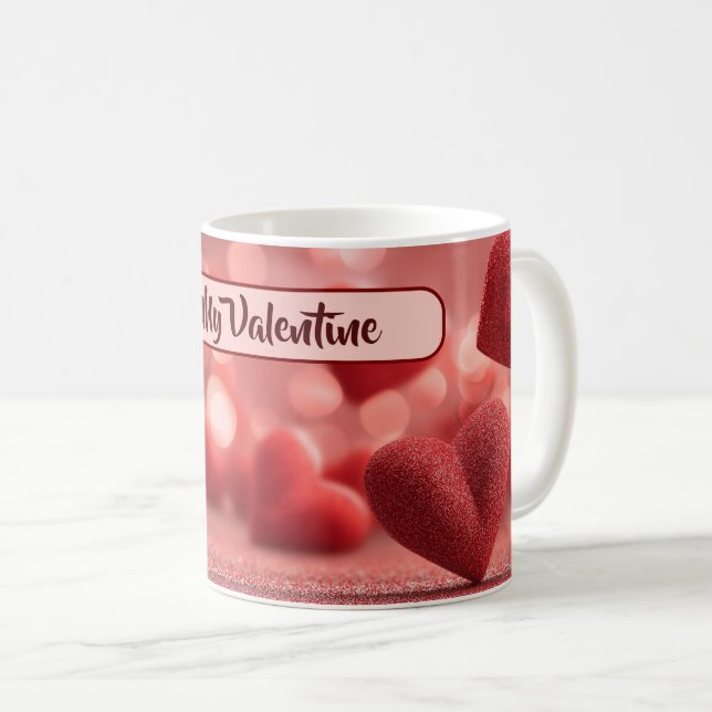 Tasse à café Be My Valentine remplie d'amour (Devant droit)
