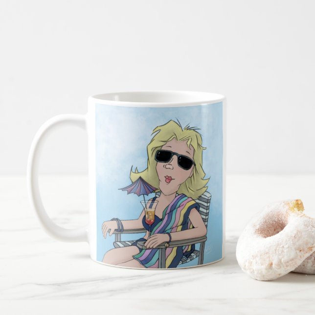 Tasse à café Beach Babe (Avec donut)