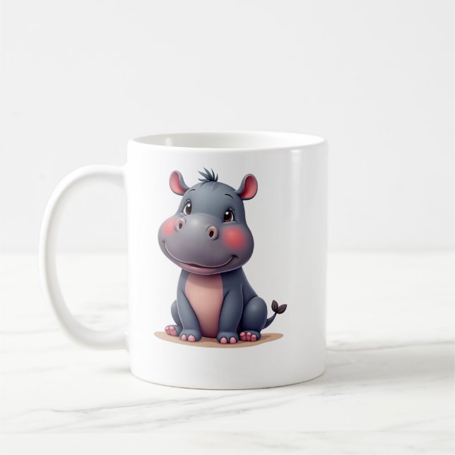 Tasse à café bébé hippopotame mignon (Gauche)