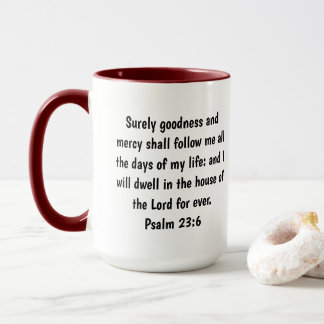 Tasse à café bicolore avec Psaume 23:6 personnalis