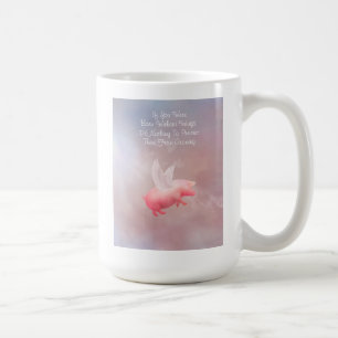 Tasse à café bicolore Flying Pig Grow Your Wings