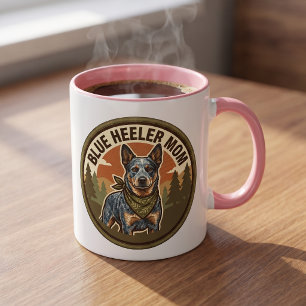 Tasse à café Blue Heeler Mom   Cadeau pour maman d