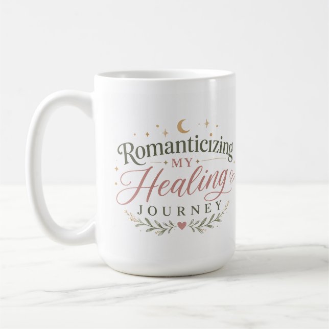 Tasse à café boho « Romantiser mon parcours de gué (Gauche)