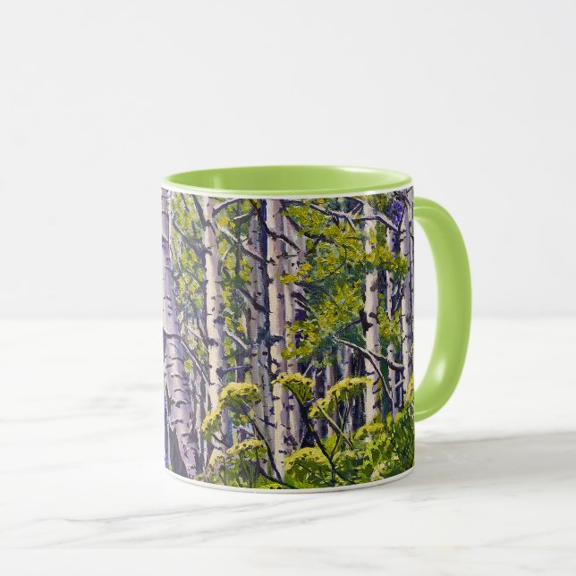 Tasse à café Bois de peuplier tremble violet et ve (Devant droit)