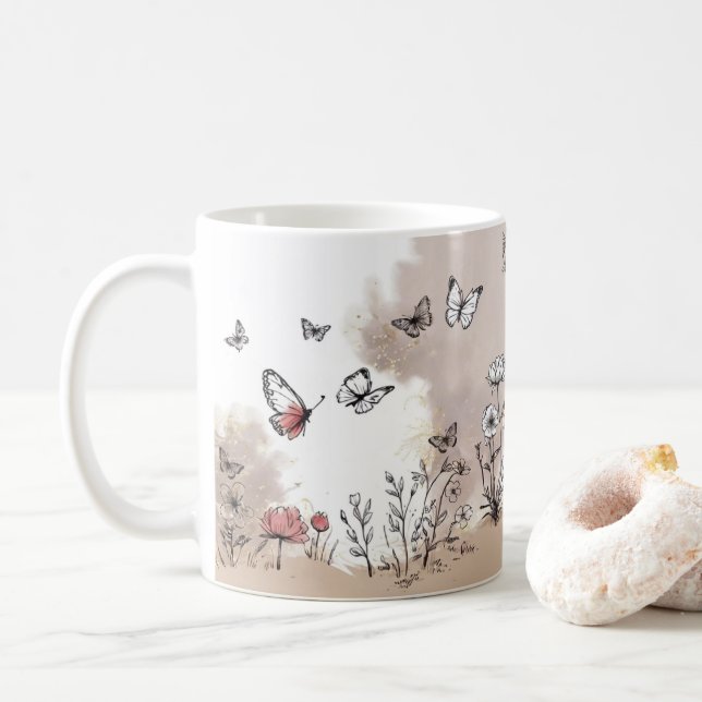 Tasse à café Bonheur Papillon (Avec donut)