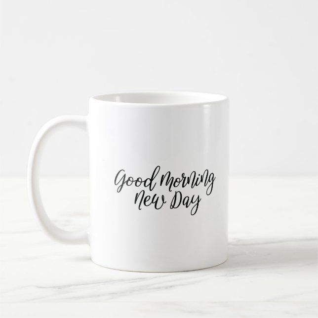 Tasse à café "Bonjour" Simple Moderne Citation (Gauche)