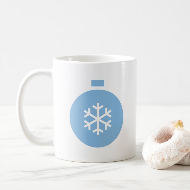 Tasse à café Boule de Noël Bleue (Avec donut)