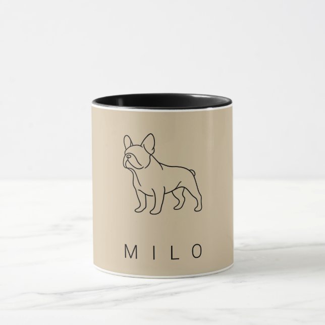 Tasse à café Bouledogue Français Moderne | Nom per (Centre)