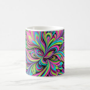 Tasse à café Bouquet Floral Néon Abstrait