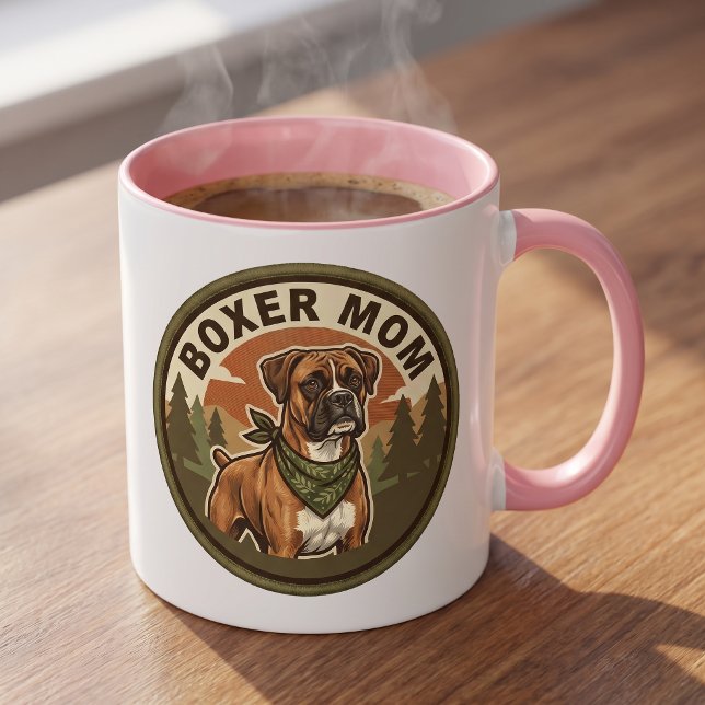 Tasse à café Boxer Mom | Cadeau pour maman de chie (Créateur téléchargé)