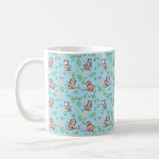 Tasse à café Bulldog Cadeau de chien floral printa