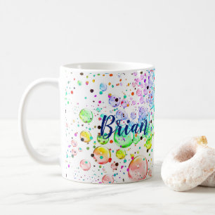 Tasse à café bulles colorées personnalisée