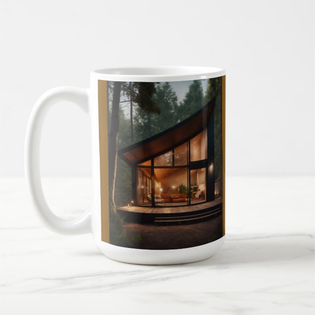 Tasse à café Cabane de forêt cosy – Maison en verr (Gauche)