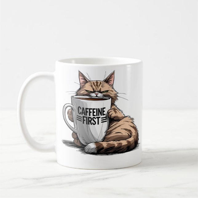 Tasse à café Caffeine First pour les amoureux des  (Gauche)
