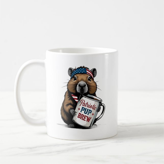 Tasse à café capybara patriotique (Gauche)