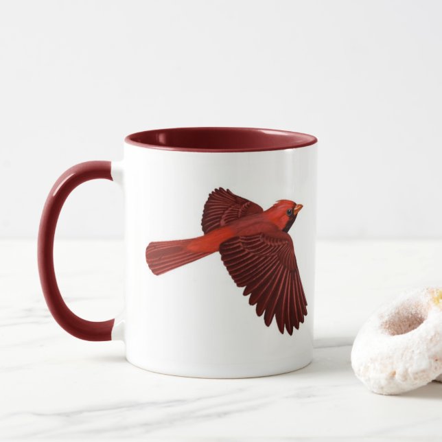 Tasse à café "Cardinaux dans la nature" (Avec donut)